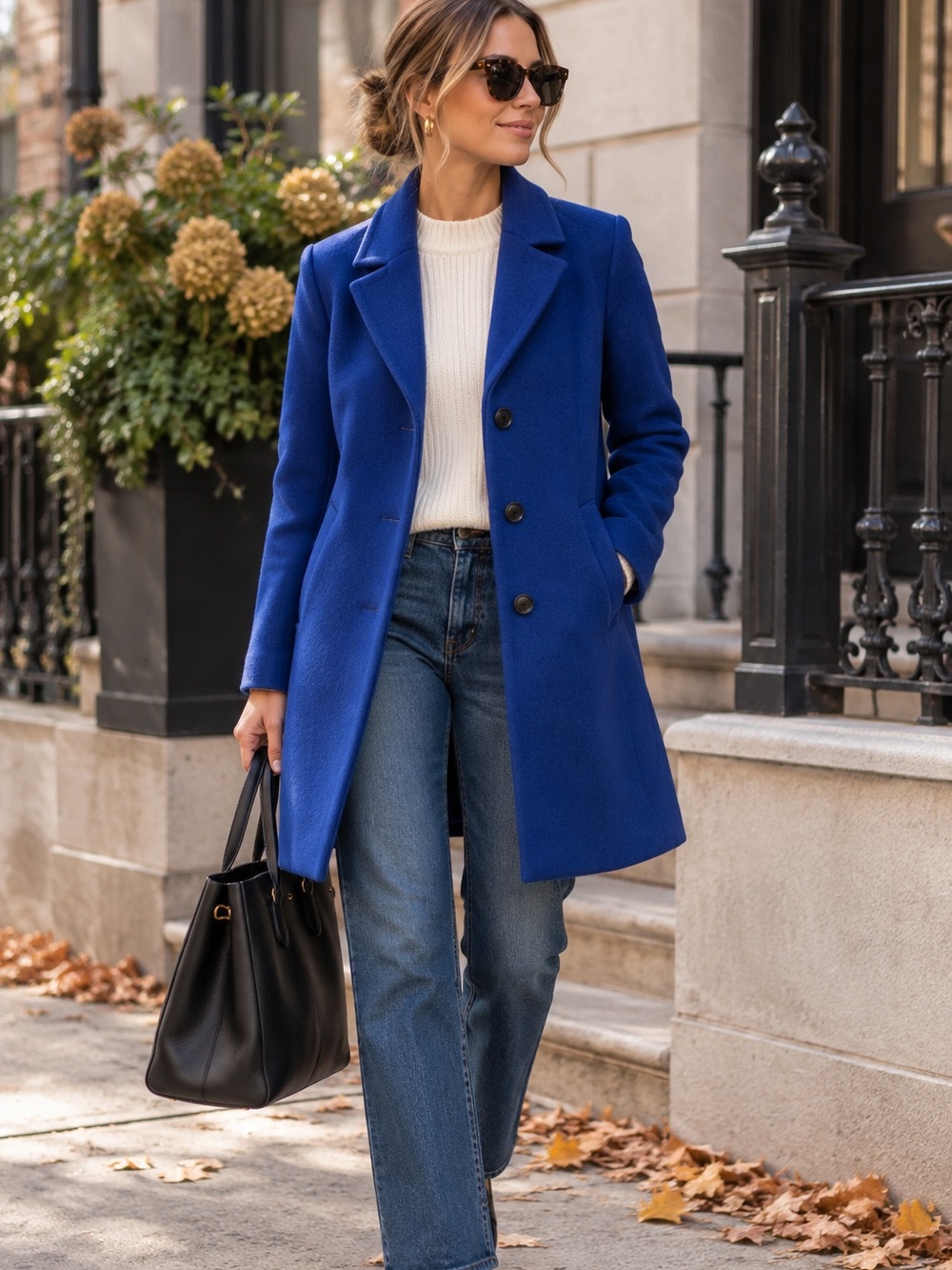 J.Crew Uptown Wool Coat Royal Blue Tailored Peacoat Size 2